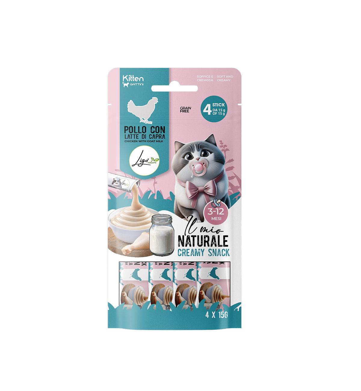 Creamy snack al pollo con latte di capra KITTEN