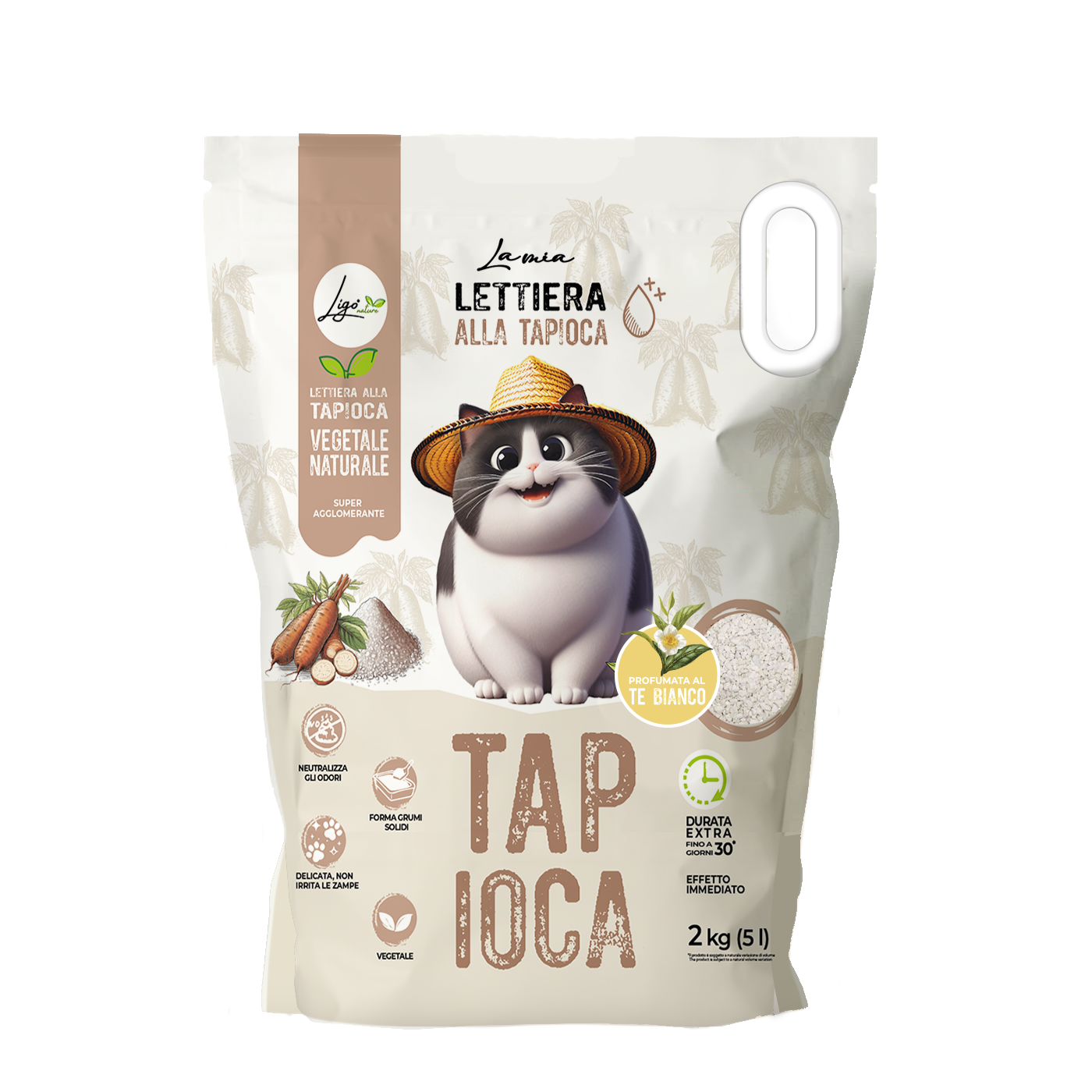 Lettiera alla Tapioca Tè Bianco 2KG 5L