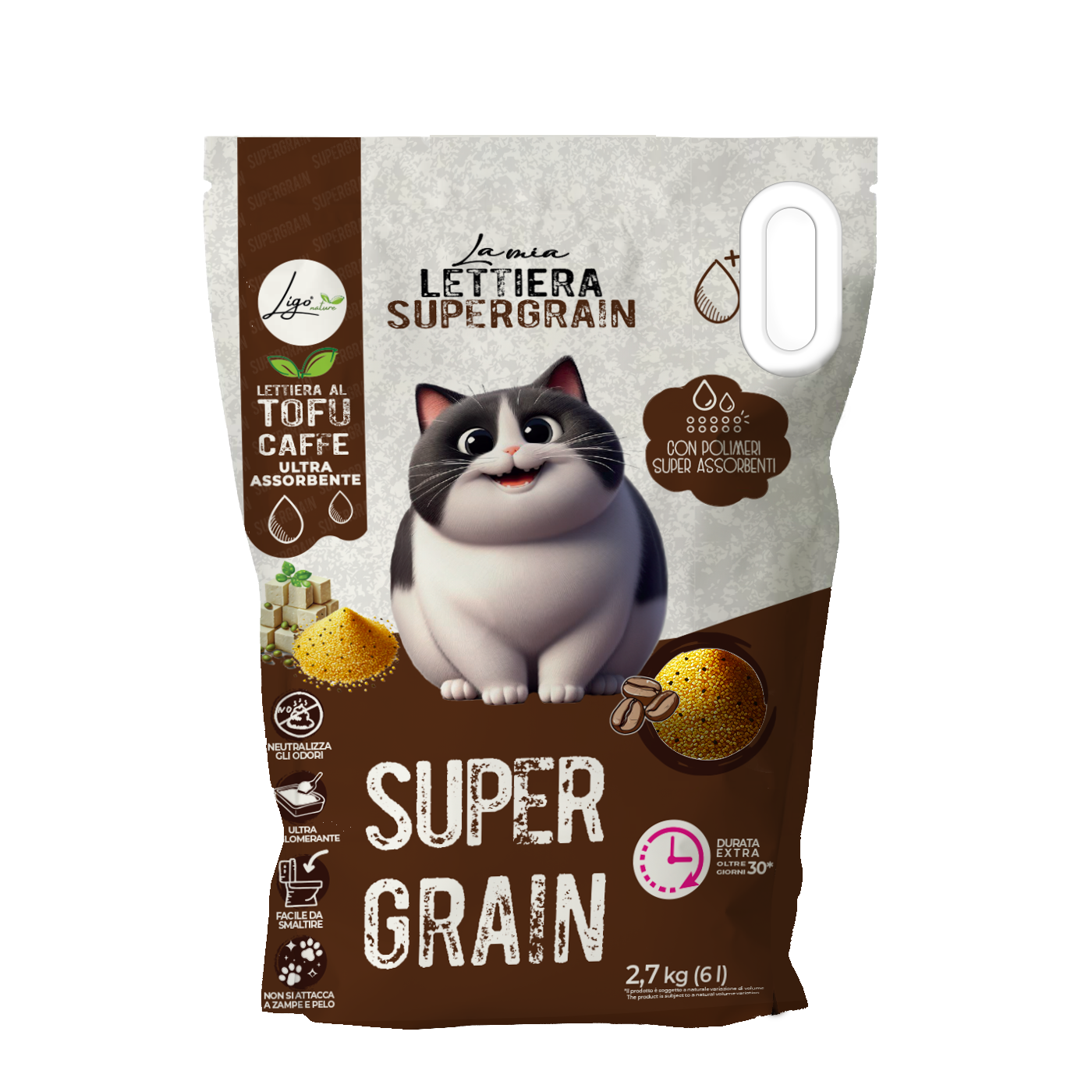 Lettiera Supergrain profumazione caffè 6l